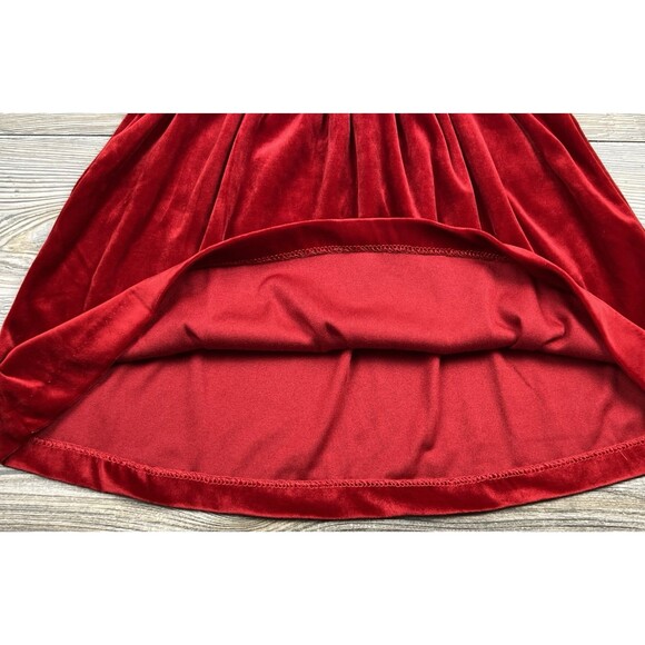 Vtg Piccolo Christmas Dress Girls 4T Red Velvet w/Lace Collar Festive Holiday - Picture 4 of 11